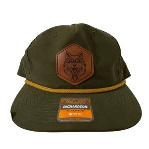 Richardson Outdoor Wolf‎ Patch Snapback Hat Green OS UPF 50+ Hiking Gorpcore